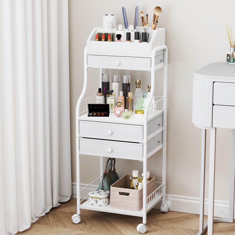 HapiRm Makeup Organizer Countertop with Drawer - Large Capacity Vanity Organizer with Dividers, Bathroom and Bedroom Desk Cosmetic Display Case for Storage Skincare, Makeup Brush, Dresser, Perfume