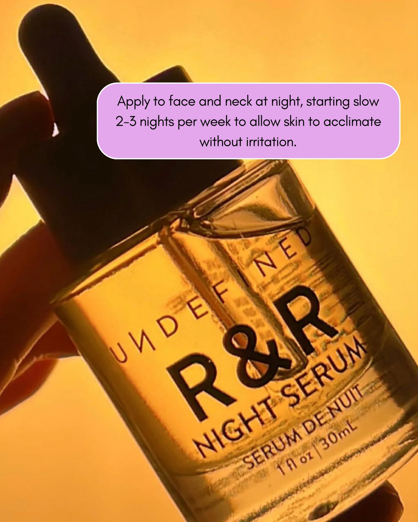 Undefined R&R Night Serum – Retinal Face Oil (Retinaldehyde) with Blue Tansy, Tamanu, Bakuchiol, Squalane to Repair and Boost Collagen for Youthful Skin