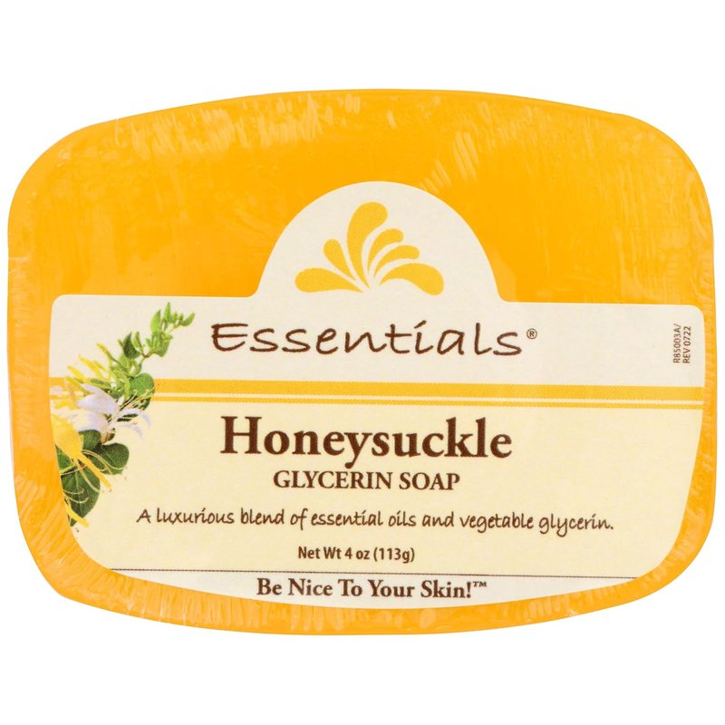 Glycerin Bar Soap - Honeysuckle Scent, Moisturizing Formula | 4 Ounce, Pack of 12