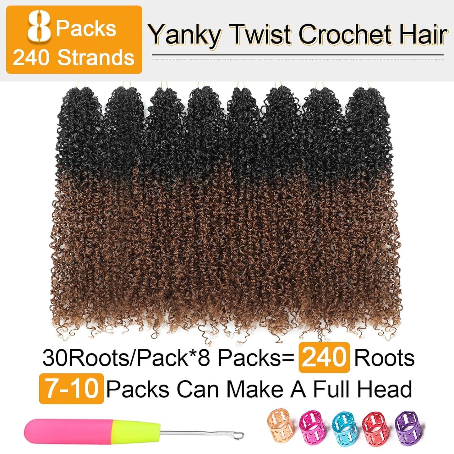 Yanky Twist Crochet Hair - 18 Inch Mini Twist Braids for Women | Bohemian Synthetic (#OT30)