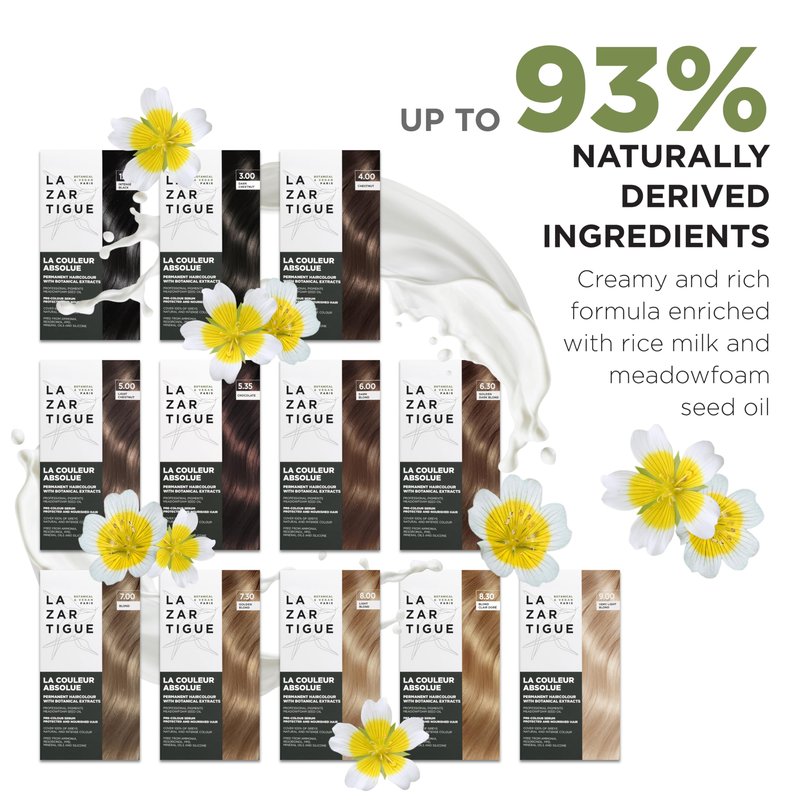 Lazartigue La Couleur Absolue, Permanent Hair Color with Botanical Extracts, Chestnut, Full Grey Coverage Coloring Kit, Vegan, Cruelty-Free, Ammonia-Free