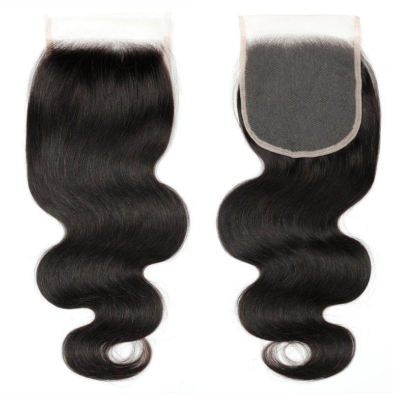 5x5 HD Lace Closure Human Hair Body Wave Virgin Human Hair Closure Invisible Transparent HD Lace Closure Pre-plucked Natural Black(16 Inch,Body Wave)
