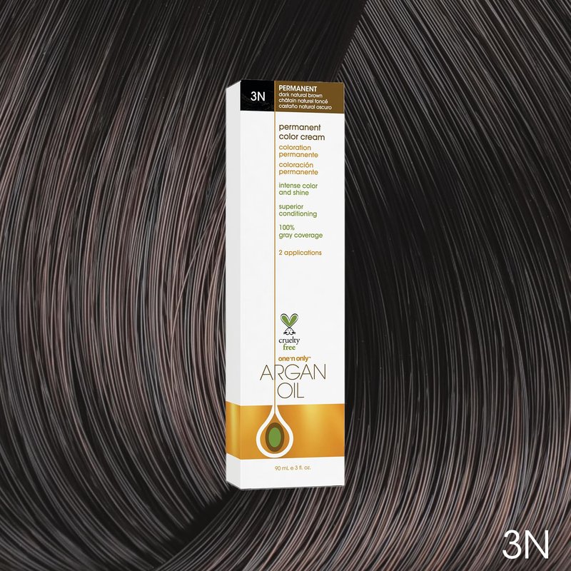 One N' Only Demi Permanent Hair Color - Permanent Hair Dye Made with Argan Oil - Delivers Rich, Accurate Tones with Gray Coverage - Improves Moisture & Elasticity - 3N Dark Natural Brown (3 oz)