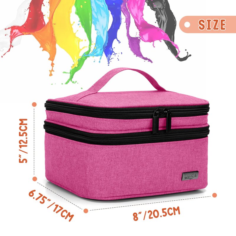 LUXJA Nail Polish Carrying Case - Holds 20 Bottles (15ml - 0.5 fl.oz), Portable Organizer Bag for Nail Polish and Manicure Set, Pink