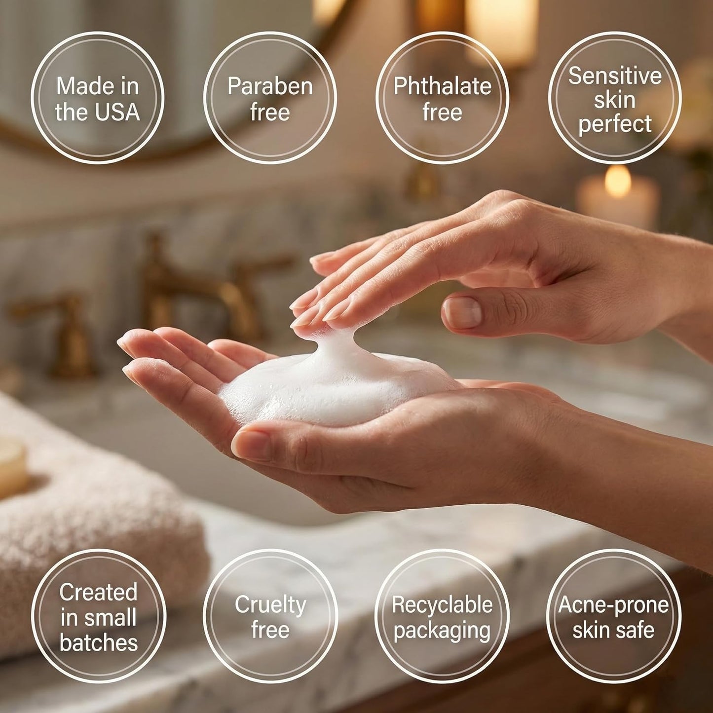 YUNASENCE Cosmic Shield Cleansing Foam - Purifying Detox for All Skin Types | 8oz