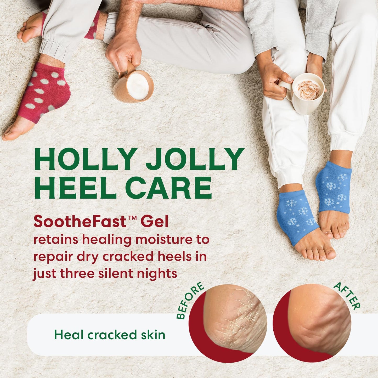Dr. Frederick's Original Fuzzy Heel Socks, Holiday Special Edition, 3 Pairs