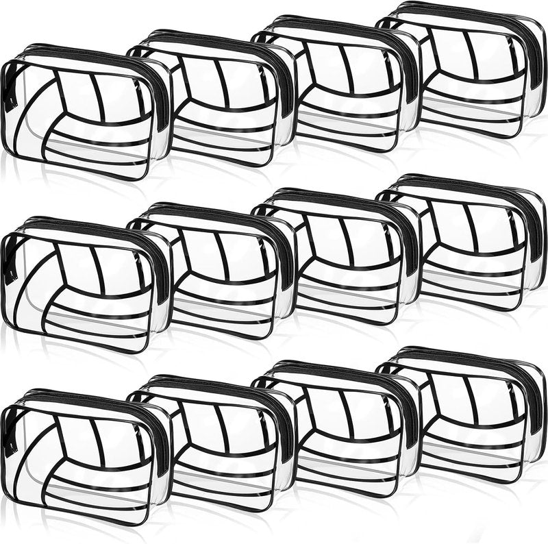 Reginary Volleyball Gift Bags - Clear PVC Portable Makeup & Cosmetics Organizer | Waterproof Pouch 7 x 4.3 x 2.4 Inches