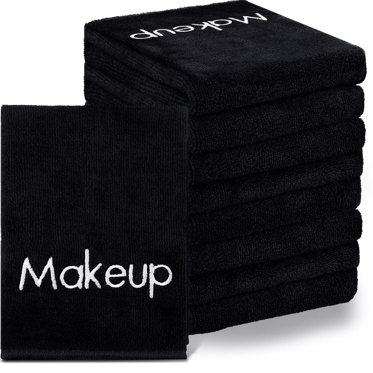 Shimeyao 20 Pack Makeup Towels Black Makeup Washcloths for Face Microfiber Remover Cloth 13x13 Inch Quick Dry Face Towels for Cleansing Hand