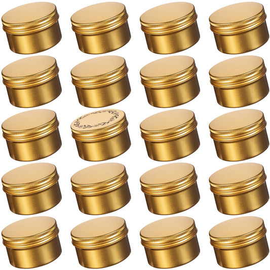 4 oz (120ml) Gold Screw Top Aluminum Tins with Labels, 24 Pack