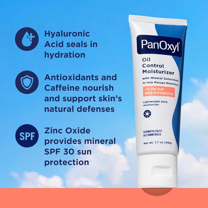 PanOxyl Moisturizer for Oily Skin | Sheer Oil Control Formula with SPF 30 - 1.7 oz
