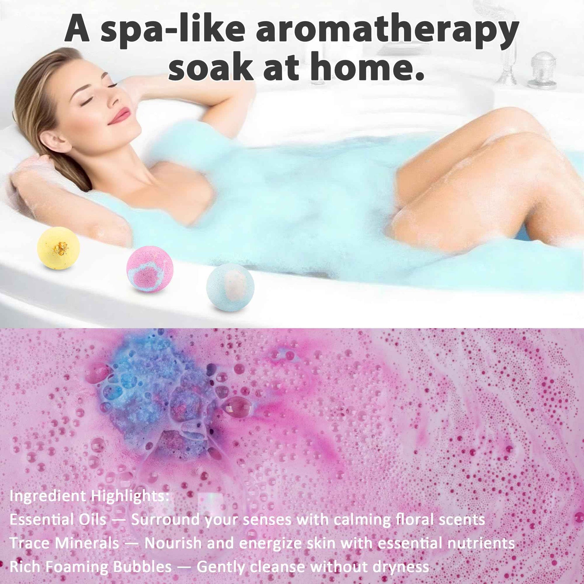 AGUDAN 12 Pcs Bath Bombs Kit – Natural Handmade SPA Bubble Bath Bombs for Women, Relaxing Fizzy Balls for Wife, Mother, Friends, Self-Care & Relaxation Gift for Holiday & Christmas