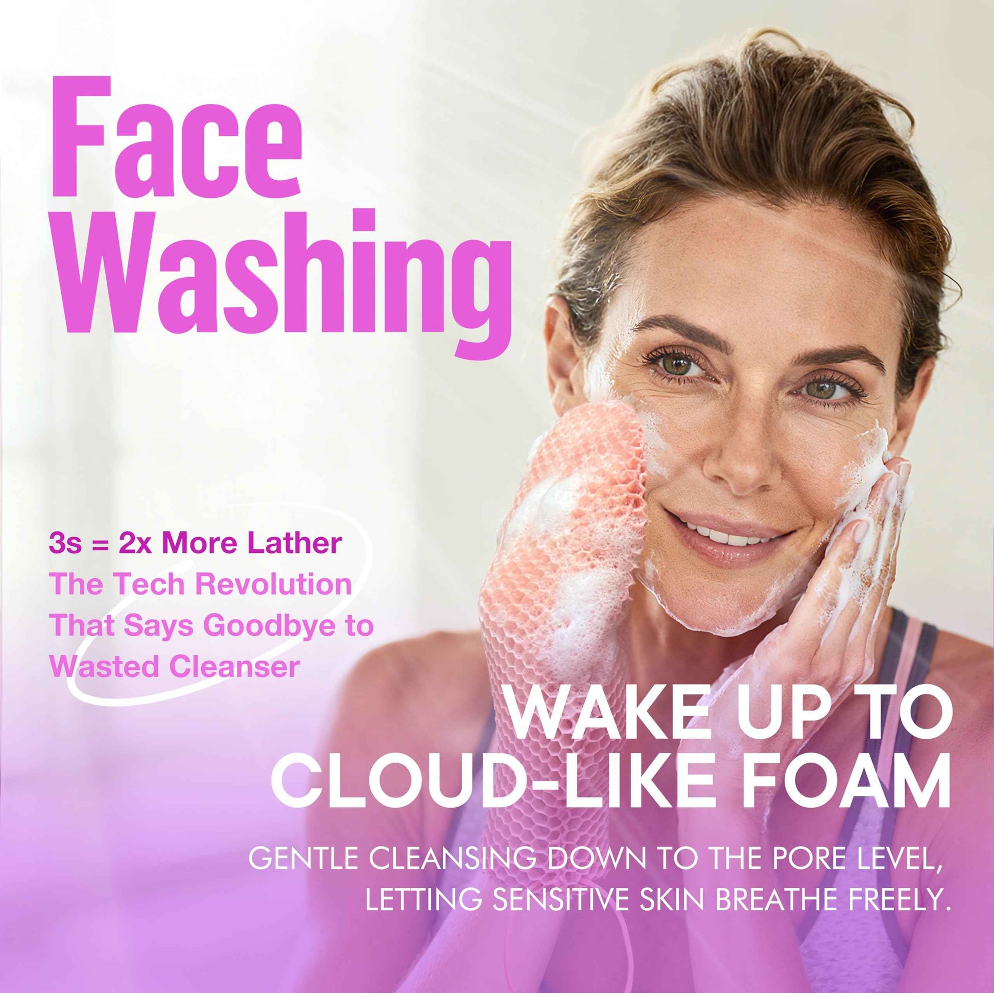 Bath Mitt - Exfoliating Glove, Honeycomb Body Scrubber,Massage Body Scrub Gloves for Home Spa,Mitt Sponges for Cleaning Body,Deep and Gentle,Fast foaming (Pink(Softer,Small Size,) New Version)