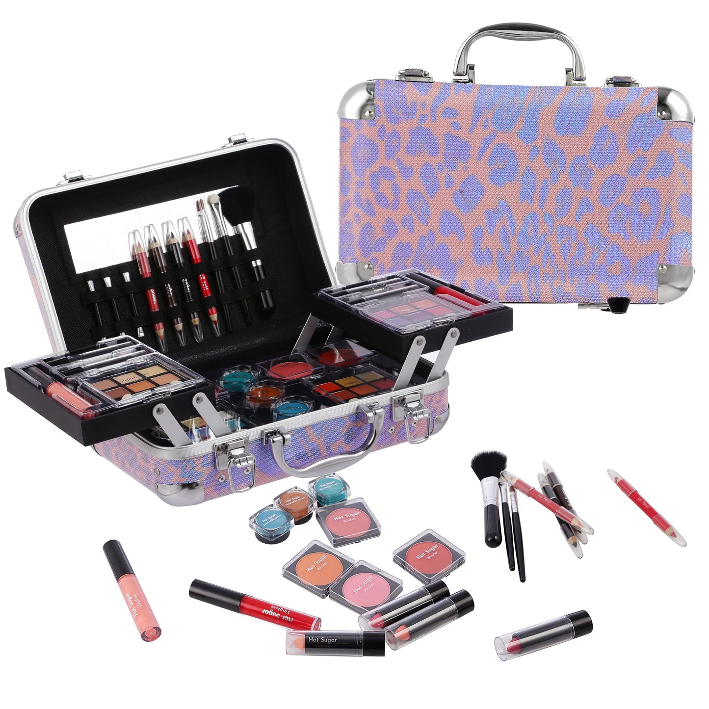 Hot Sugar All-in-One Makeup Set for Adults and Girls (Pink Leopard)