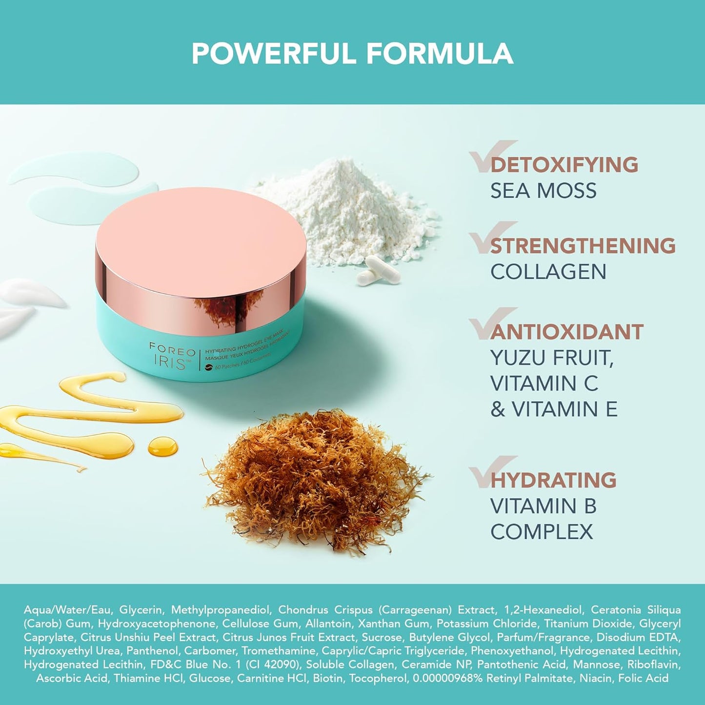 **FOREO IRIS Hydrogel Eye Mask - Dark Circle Treatment for All Skin Types | 60 Hydrating Under Eye Patches**