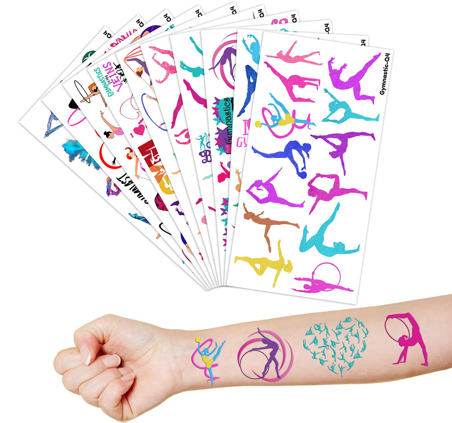 115 PCS Gymnastics Gymnast Gymnastic Temporary Tattoos - Cheerleading