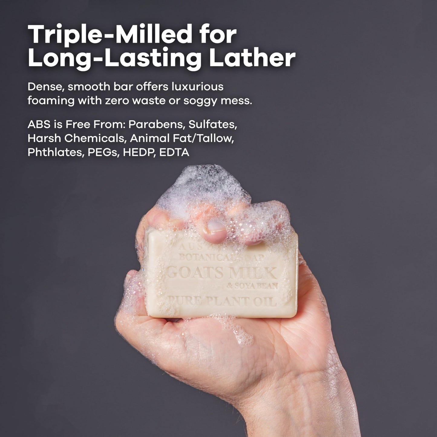 Australian Botanical Goats Milk Soap with Soya Bean Oil, Net Wt. 3.4 lb, 6.8 Ounce Bar Soap, Suitable for all Skin Types Pack of 8, Packaging May Vary