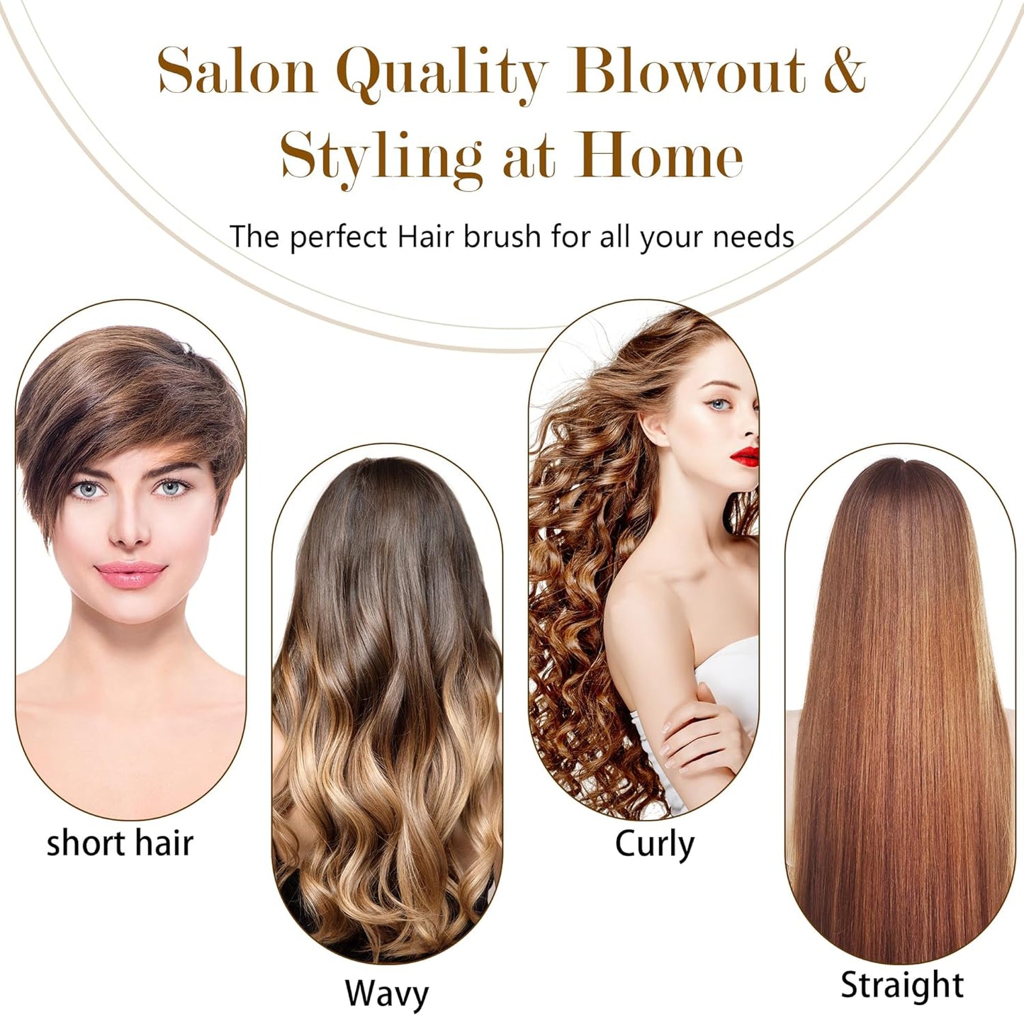 SIMPOR Round Hair Brush - Nano Thermal Ceramic & Ionic Tech | 1.3 Inch Gold Boar Bristles for Blow Drying & Styling