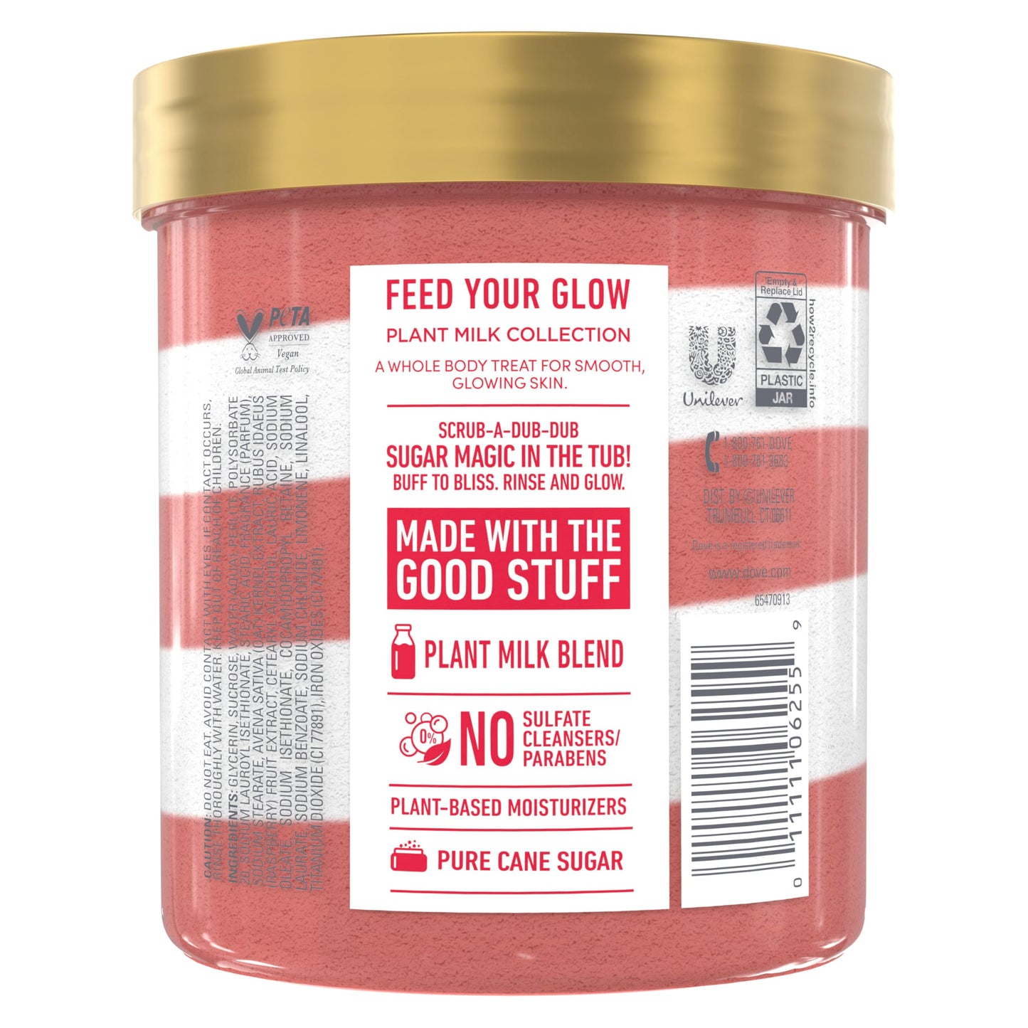 Dove Sugar Body Scrub Oat Milk & Berry Brulee For Women For Exfoliated & Hydrated skin 15 oz