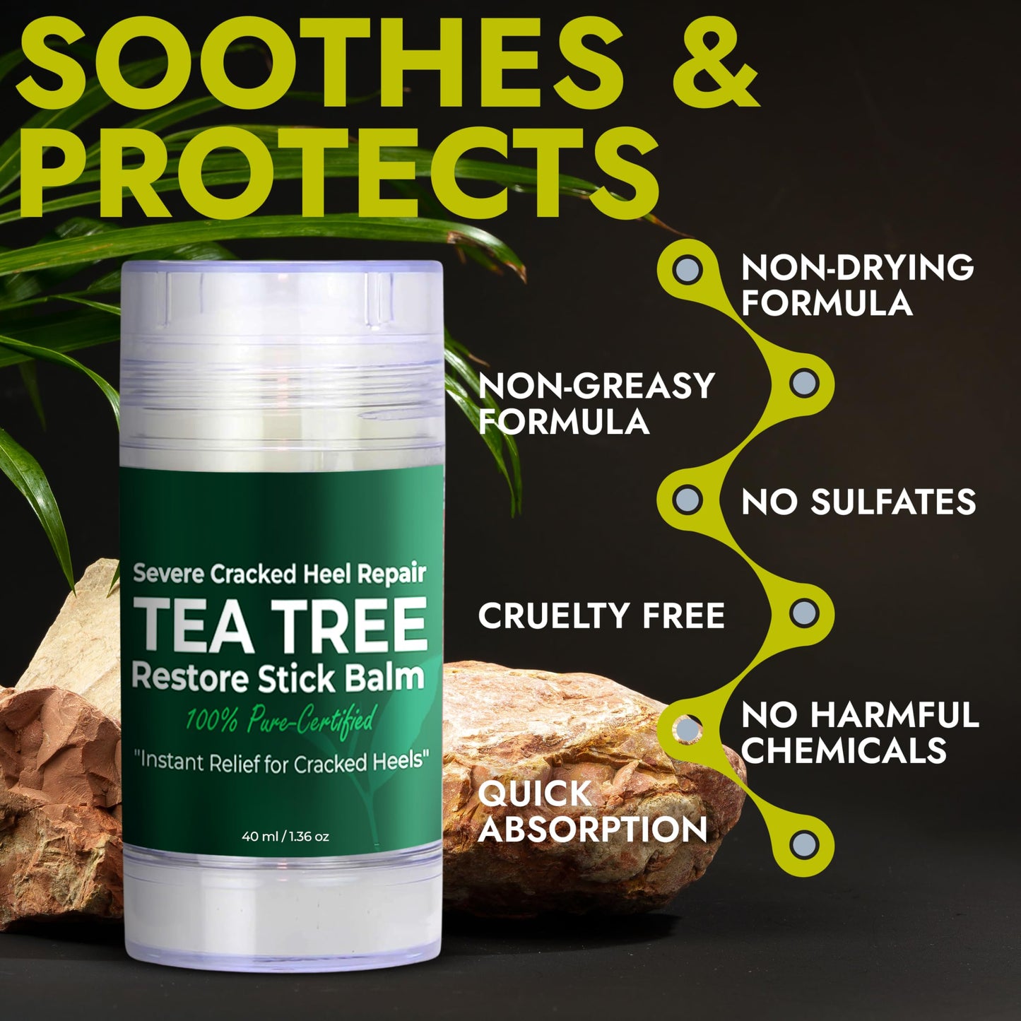 Foot Cream with Tea Tree Oil | Antifungal Cream to Soothes Cracked Heels, Dry Skin & Itchy Feet | Helps with Athlete’s Foot, Nail Fungus & Jock Itch | Relieves Itching & Burning | 4.05 fl oz