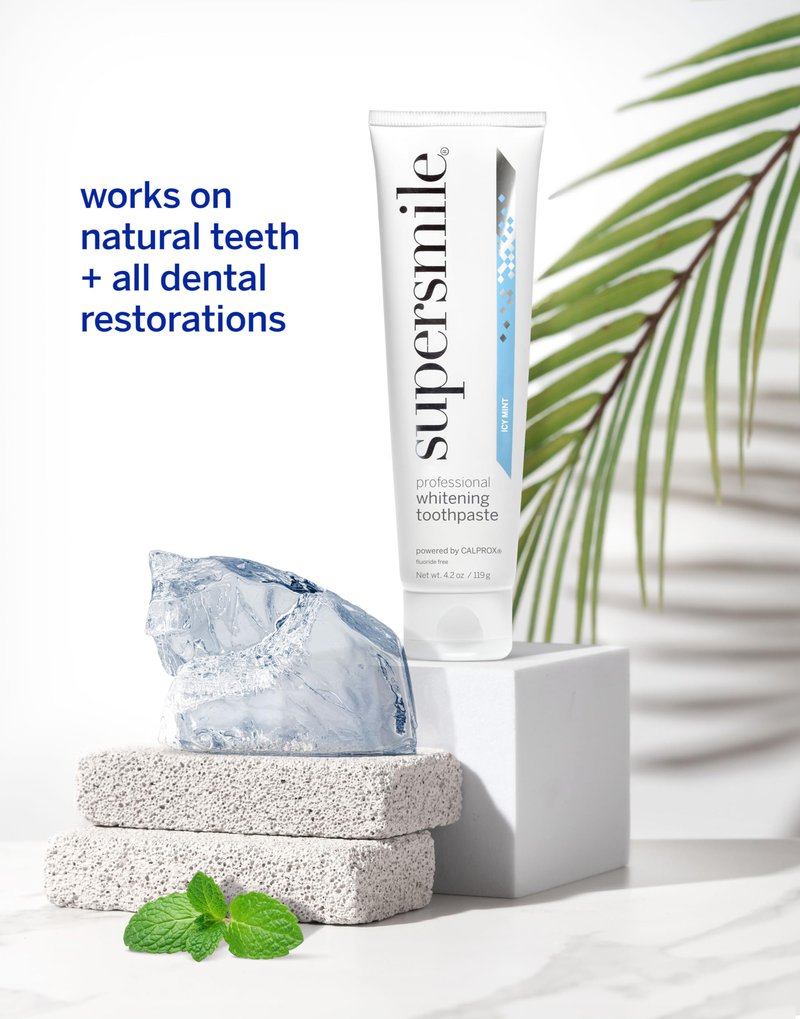 Supersmile ICY Mint Fluoride-Free – Whitening Toothpaste for Visibly Brighter Teeth – Whitens Up to 6 Shades, 4.2 oz