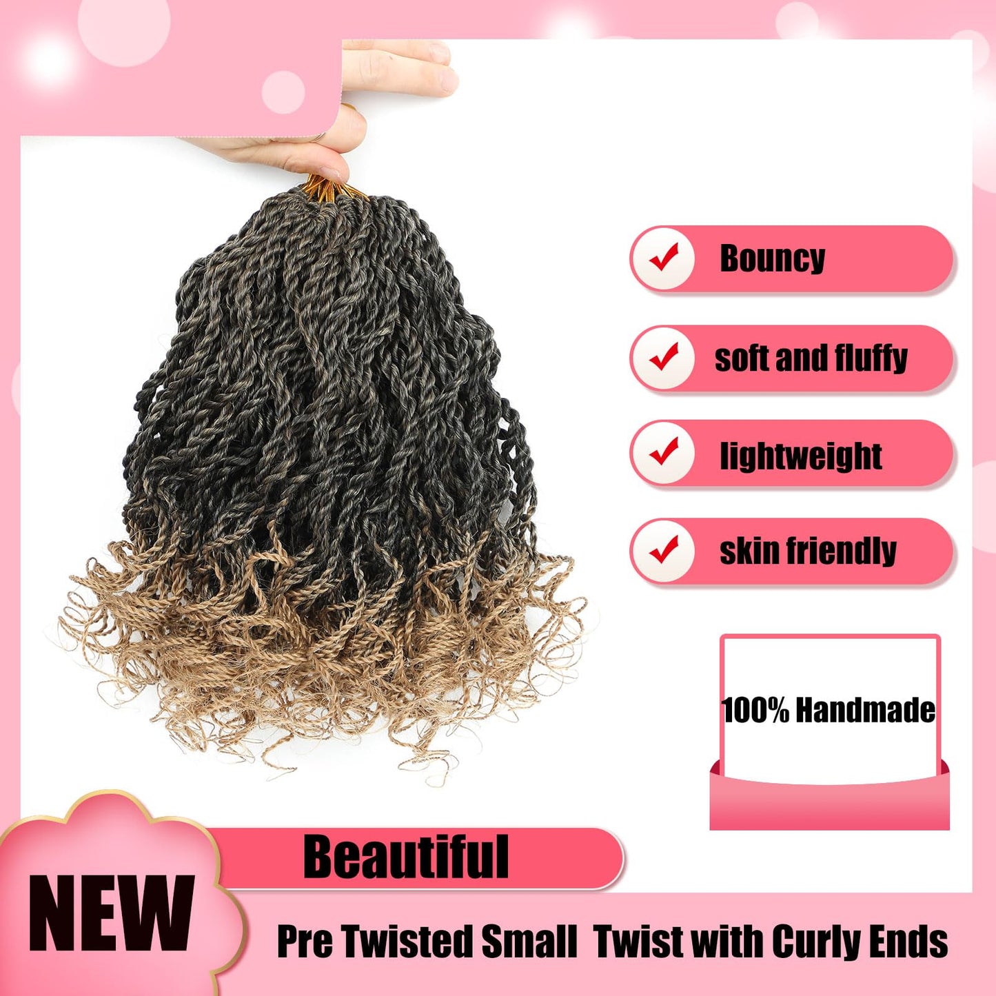Feather Crochet Hair Deep wave for Black Women 12 Inch 10 Strands Pre-Separated Knotless Synthetic Feather Crochet Hair Bundles Miracle Knots Invisible Crochet Extensions Braids #T27