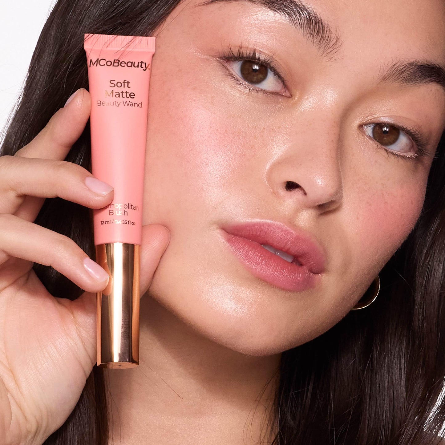 MCoBeauty - Soft Matte Beauty Wand Liquid Blush - Cosmopolitan - Buildable Cream Blush & Cheek Tint with Cushion Applicator - Long-Lasting & Blendable - All Skin Types - Vegan & Cruelty Free Makeup