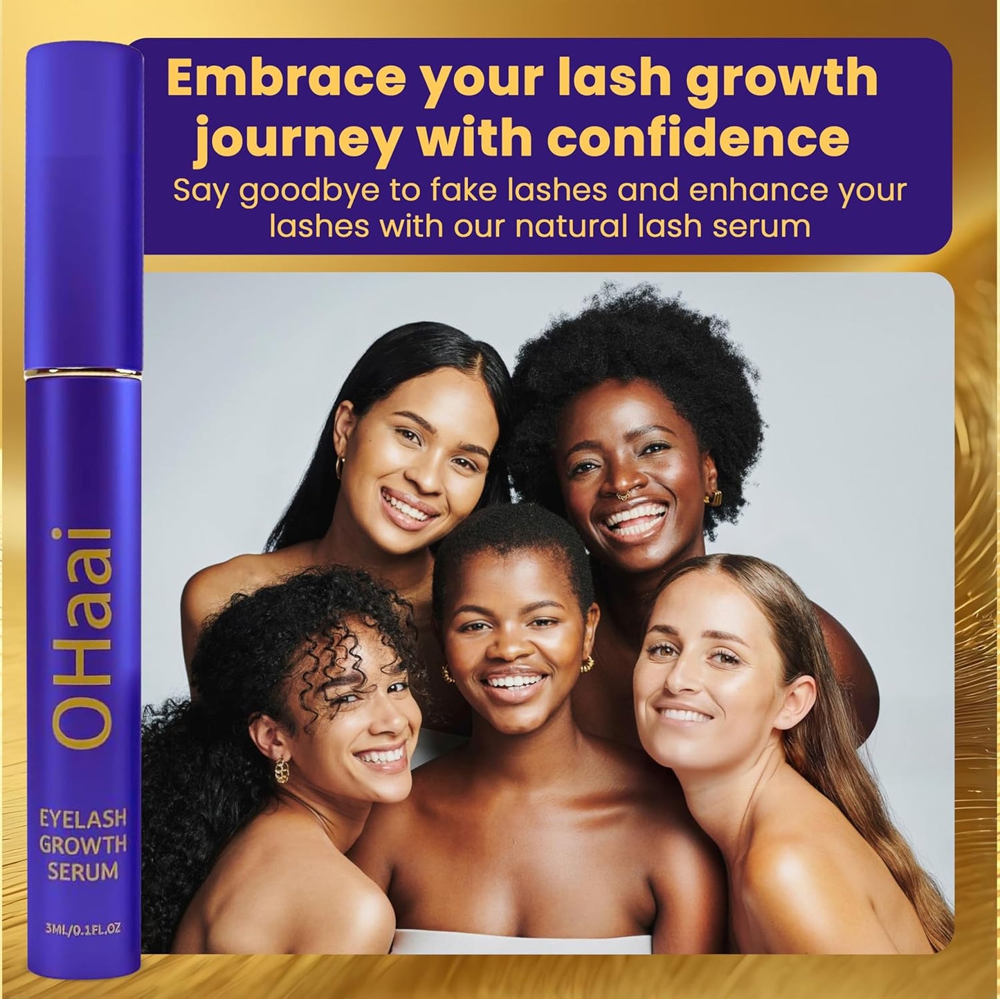Eyelash Growth Serum - Prostaglandin-Free Formula for Thicker, Longer Lashes | Vegan & Cruelty-Free, 3ml, 90-Day Supply