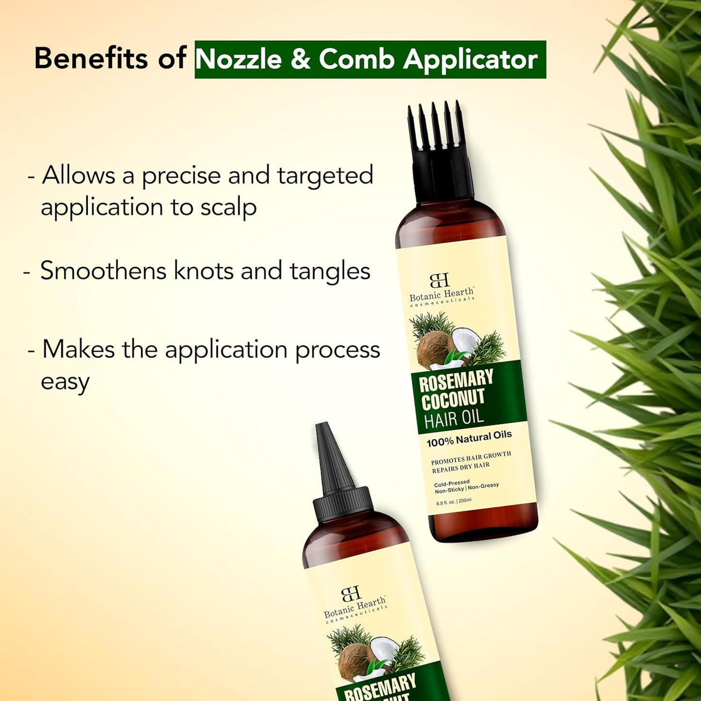 Rosemary Biotin Oil for Hair Growth - 100% Pure Hair Treatment Oil | Infused with Coconut Oil | 6.7 Fl Oz | Repairs Dry, Damaged Hair