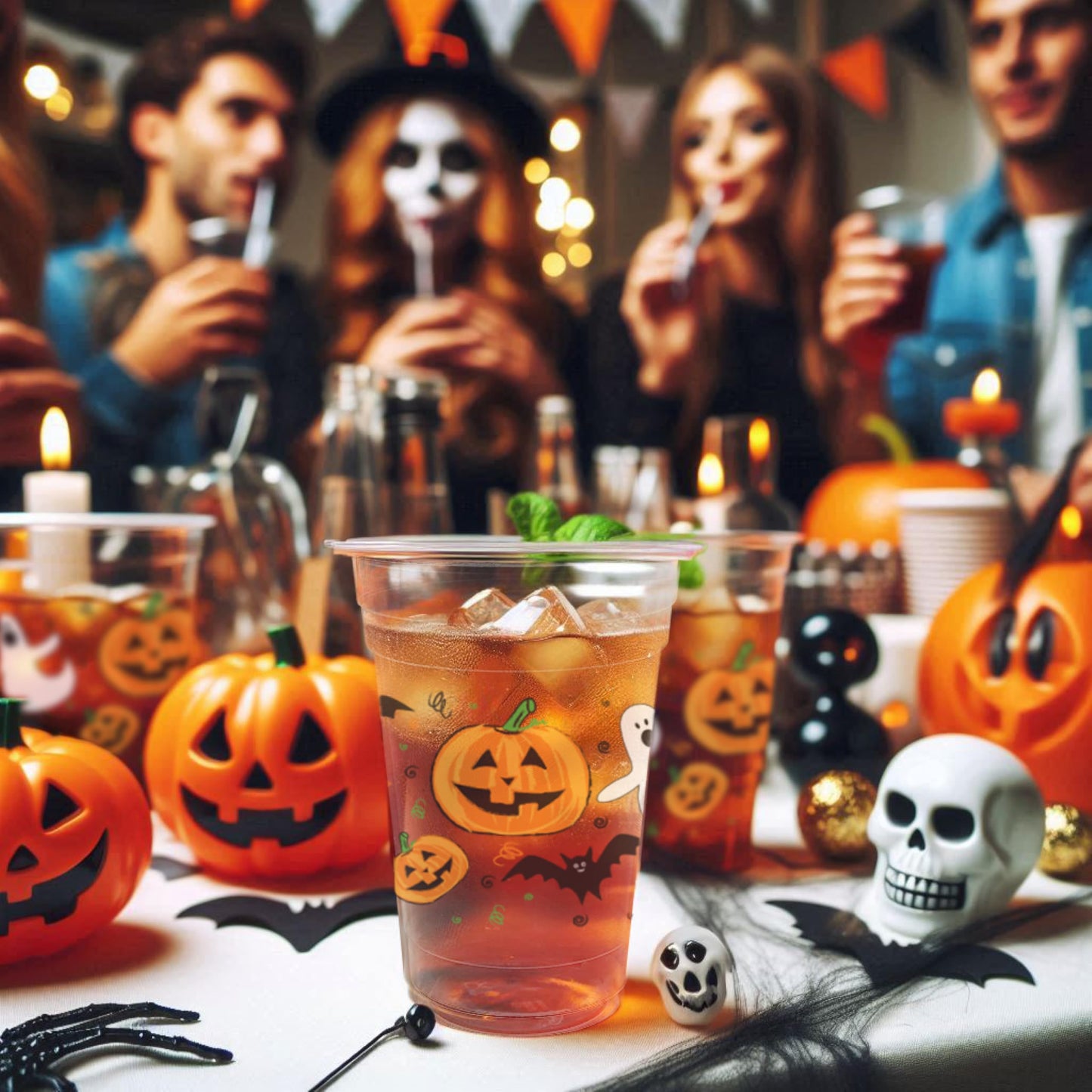 Party Essentials Soft Plastic Cup, 12-Ounce Capacity, Halloween Printing (Pack of 20)