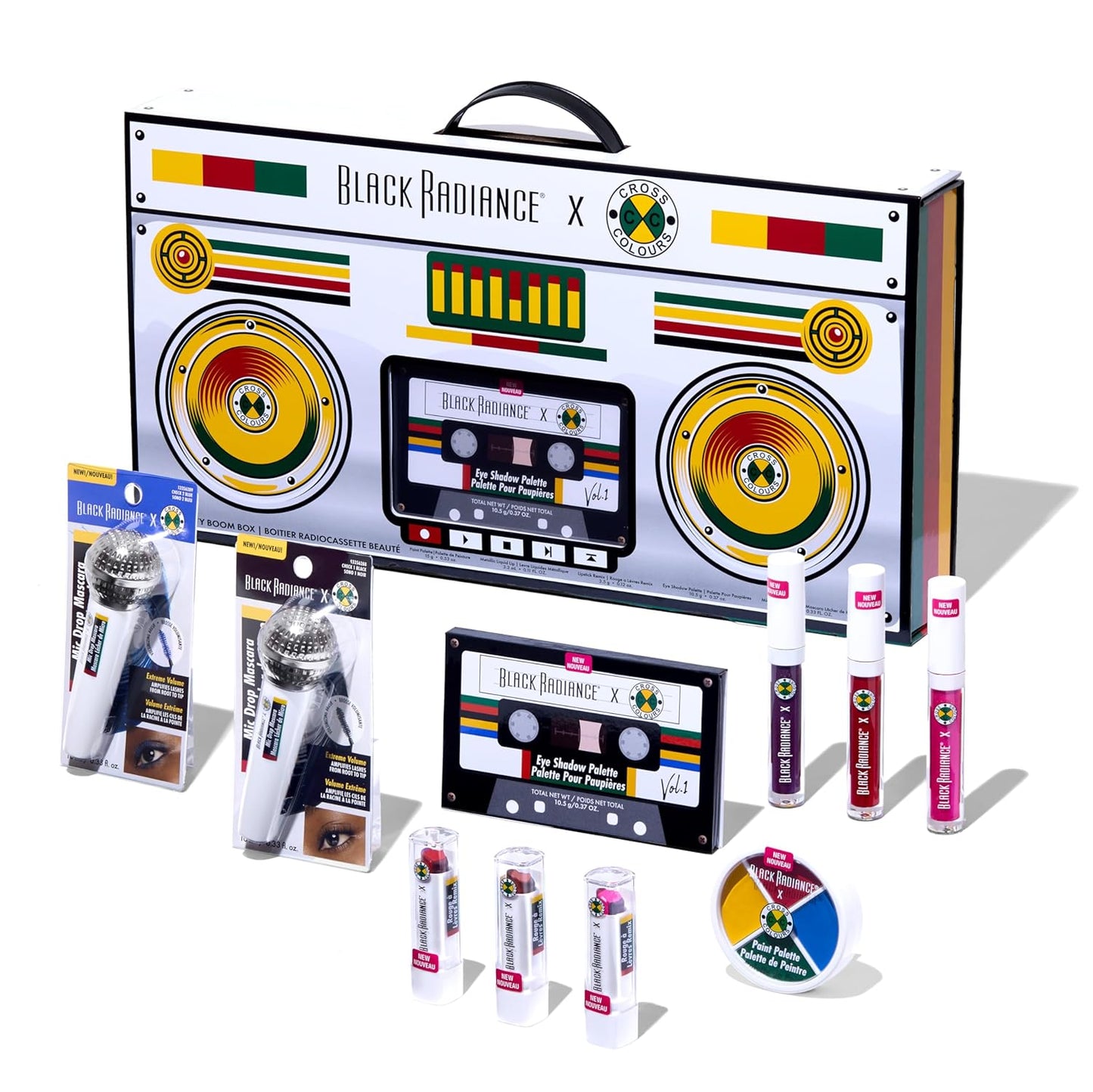Black Radiance 10-Piece Makeup Set | Bold 90s-Inspired Collection with Vivid Eyeshadows, Lip Colors & Face Essentials