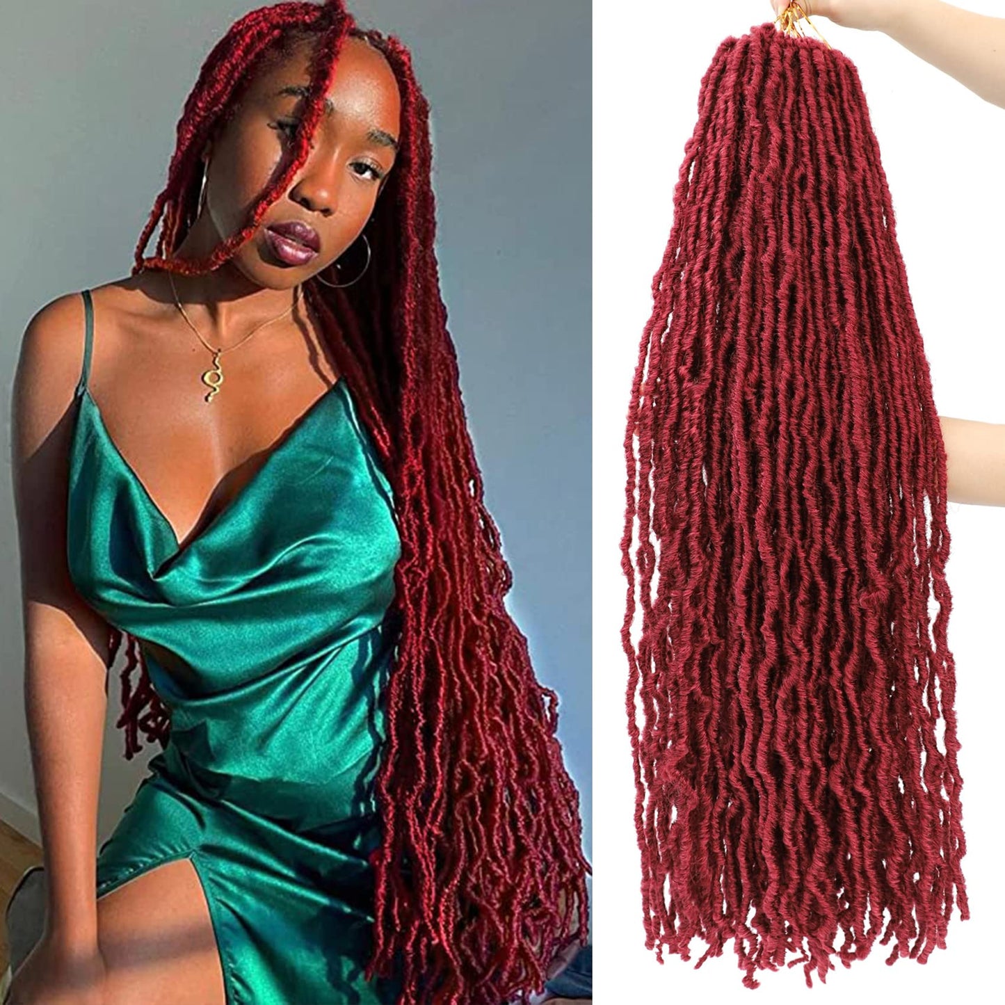 Karida Faux Locs Crochet Hair 36 Inches, New Soft Locs Crochet Hair 3 Packs, Crochet Faux Locs Hair Pre Looped Crochet Hair for Black Women (36 Inch (Pack of 3), BUG#)