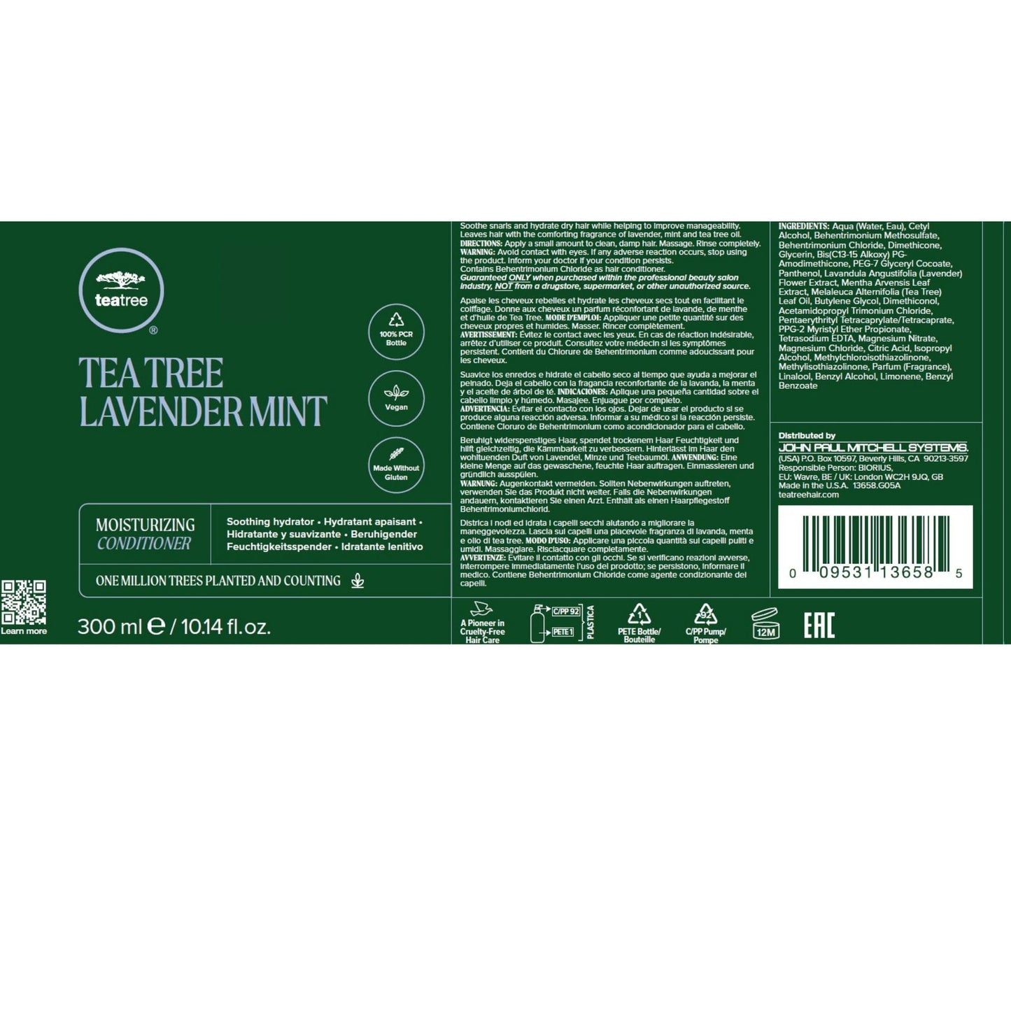 Tea Tree Lavender Mint Shampoo and Conditioner, Hydrates + Soothes, For Coarse + Dry Hair, Set