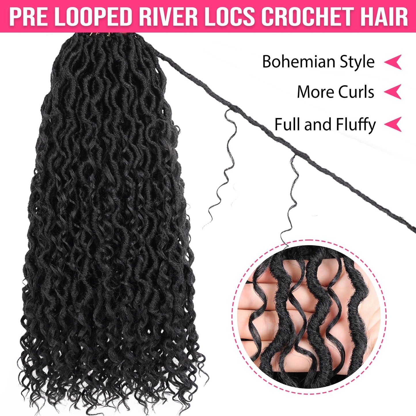 RuiYok 8 Packs 30 Inch Goddess Locs Crochet Hair Ombre Blonde Crochet Faux Locs Long Boho Locs Crochet Hair for Black Women Pre-looped Soft Locs Crochet Braids Curly Braiding Hair Extensions 1B27613#