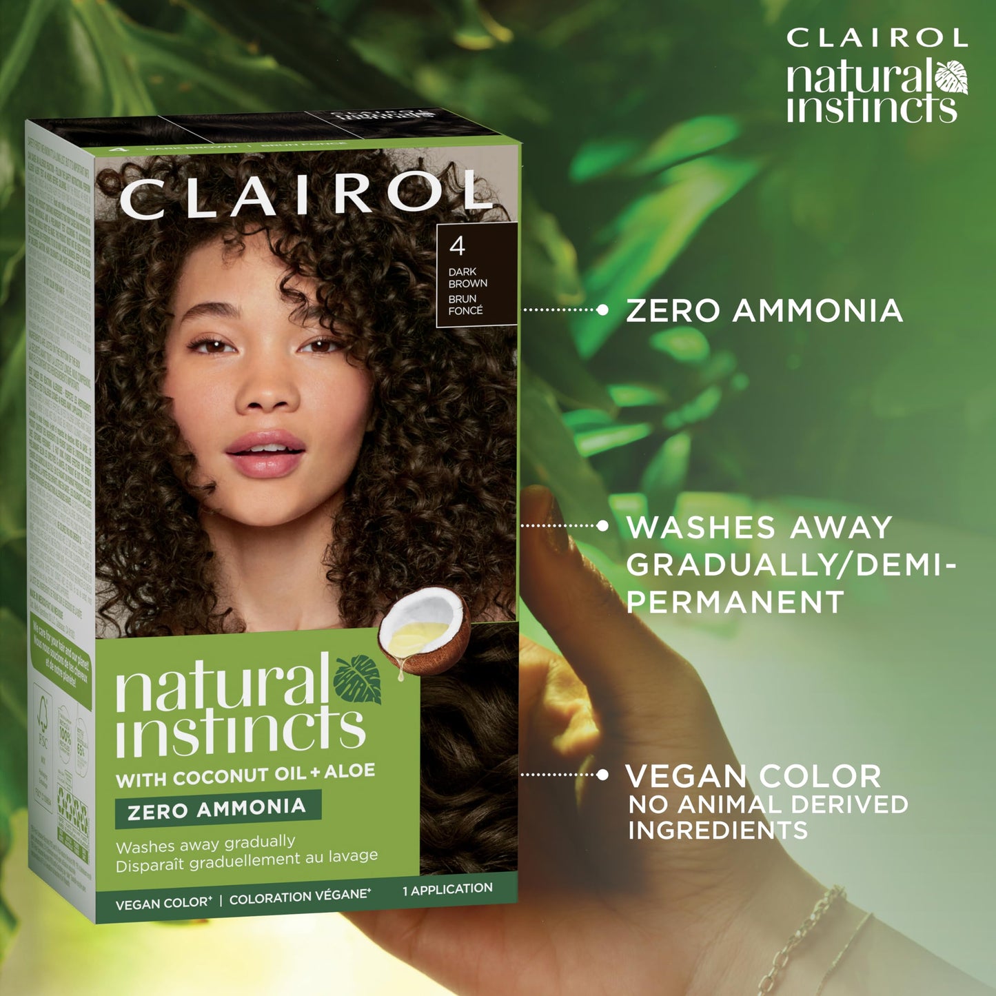 Clairol Natural Instincts Demi-Permanent Hair Dye, 6R Light Auburn | Ammonia‑Free, Vegan Hair Color with Coconut Oil & Aloe Vera | Pack of 1