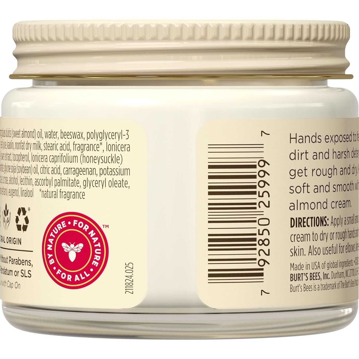 Burt's Bees Hand Cream - Almond & Milk Formula | 2 Oz Moisturizer for Soft Skin
