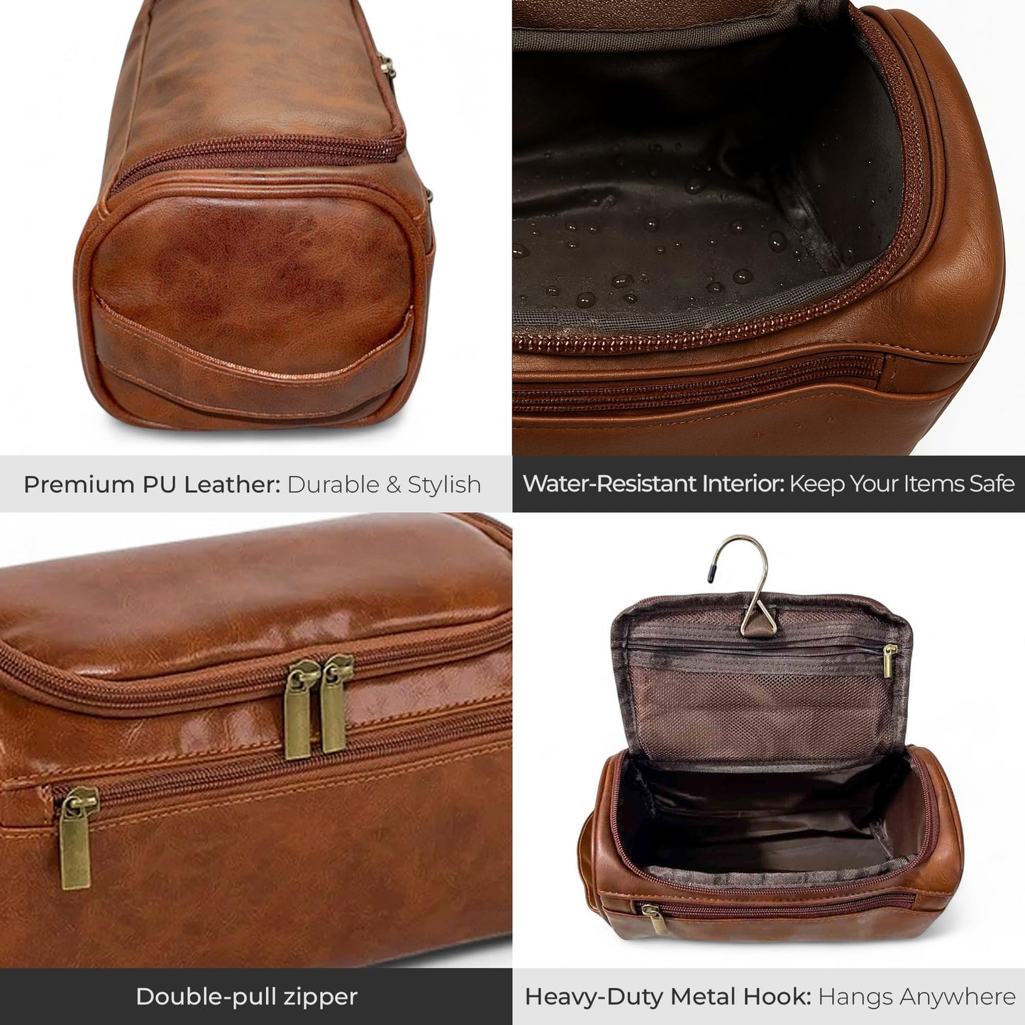 Mens Travel Bag Toiletry with Razor Travel Case-Durable Zippers & Waterproof Lining, Spacious Yet Compact, Hanging Kit for Business Travel, Groomsmen & Dad Gifts-boys toiletry bag
