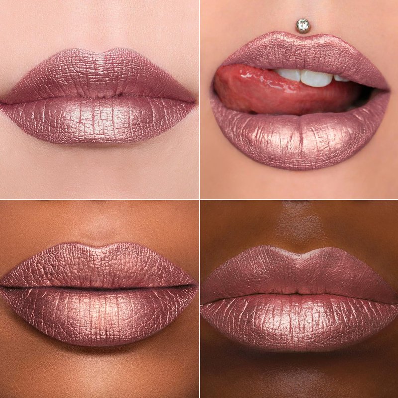 MAKI YIKA Metallic Pink Lipstick for Women Nude Lipsticks for Mother Long Lasting Shine Glitter Lipstick No Smudge No Transfer Liquid Lip Gloss (BR010 Sweet Sugar)