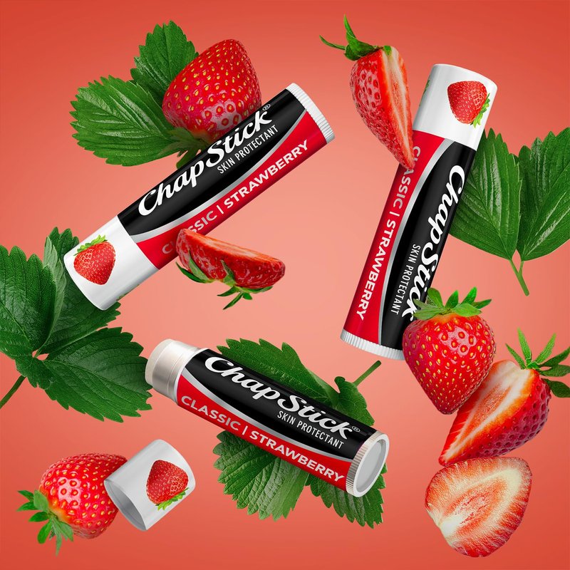 Classic Strawberry Lip Balm - 24-Count Tinted Moisturizer | Juicy & Sweet, 0.15 Oz Each