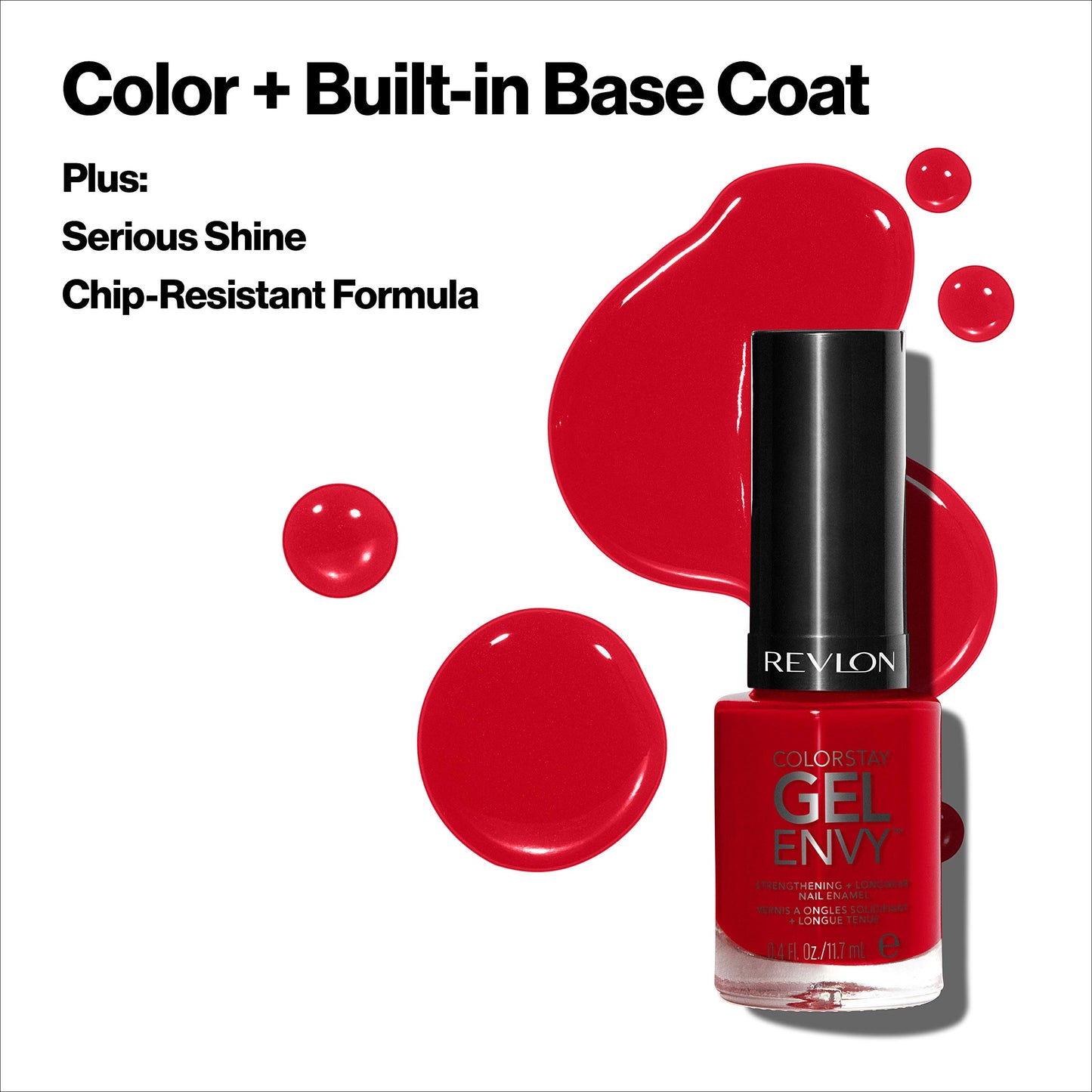 Revlon ColorStay Gel Envy Longwear Nail Polish, with Built-in Base Coat & Glossy Shine Finish, in Nude/Brown, 540 Checkmate, 0.4 oz