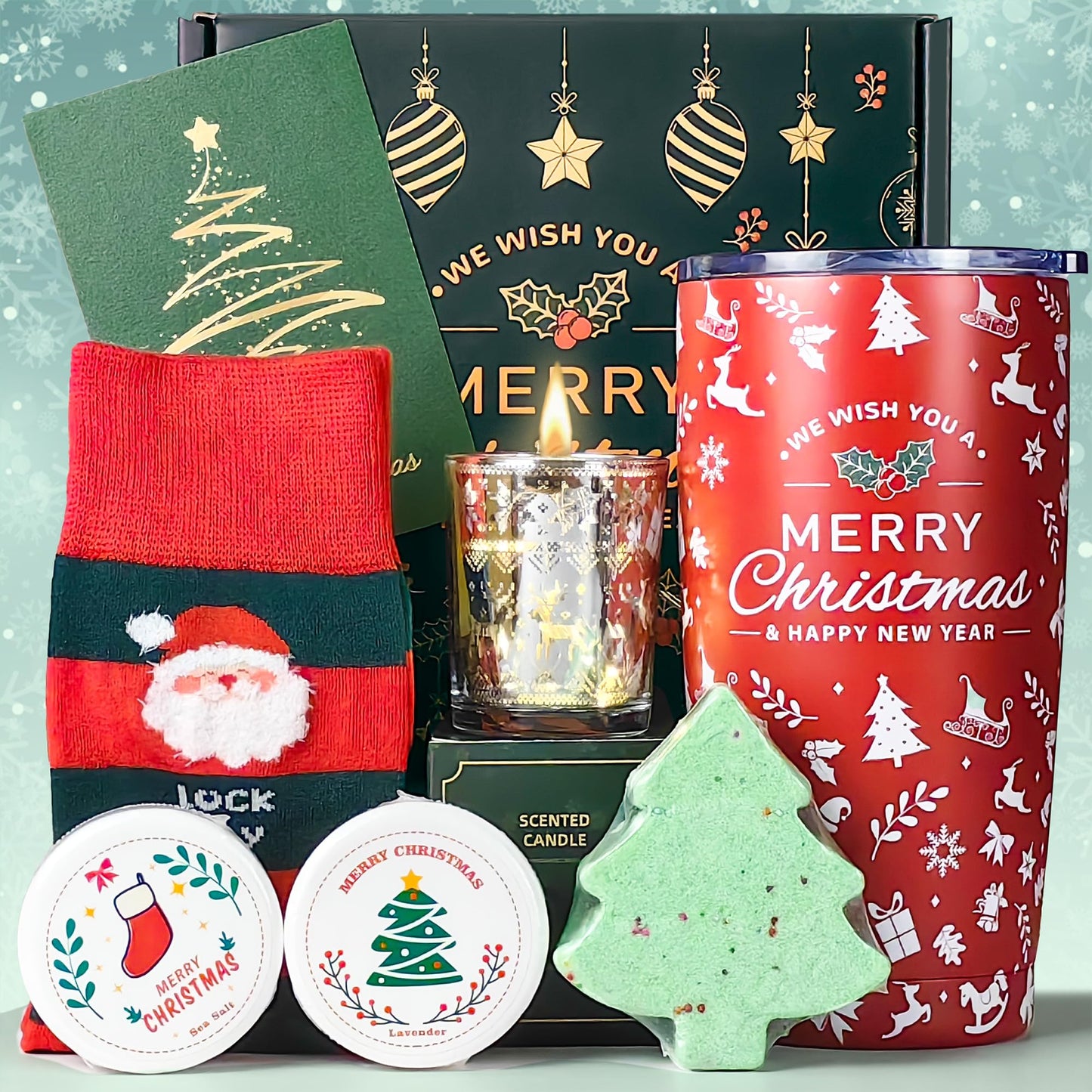 Unique Gift Sets for Women - Coworkers, Teacher, Sister, Mom, Wife, Friend - Xmas Gift Baskets, Christmas Tumbler