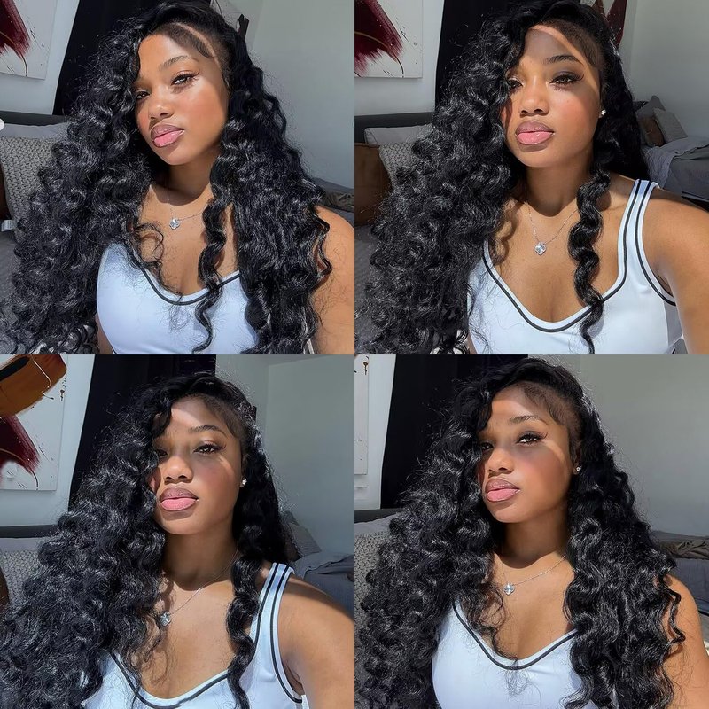 Lemoda Burmese Deep Wave Bundles Human Hair 16 Inch 100% Unprocessed Raw Human Hair Loose Deep Wave Bundles Extensions 15A Raw Burmese Curly Bundles Natural Color