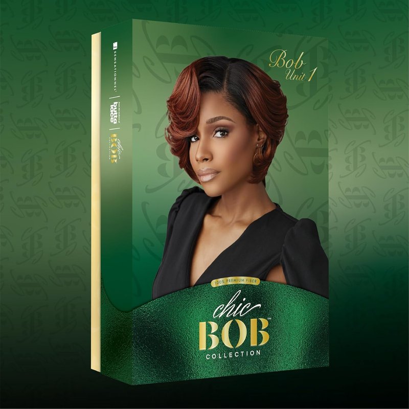 Chicbob Lace Front Wig - Face Framing Glueless Bob Unit with 5-Inch Deep Part | Synthetic Pre-Plucked Hairline