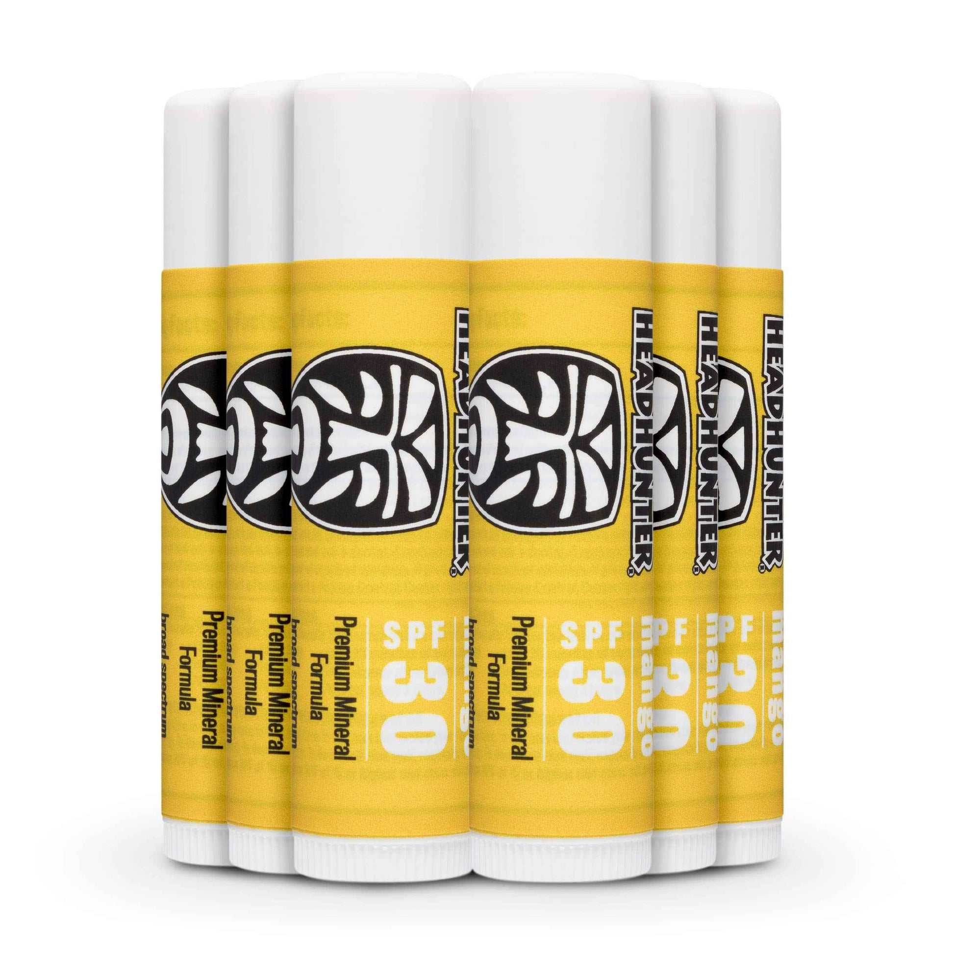 Headhunter Mango Sport Chapstick Sunscreen SPF 30, Natural Mineral Lip Balm For Sun Protection, Waterproof Lip Sunscreen For Ultra Sport Protection and Solar Defense, Reef Safe Sunblock Chap Stick (6 Pack)