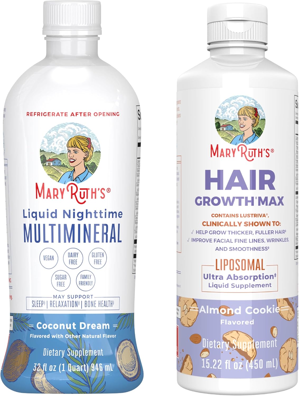 MaryRuth's Liquid Nighttime Multimineral - Coconut Flavor, 32oz | Vegan Hair Skin Support & Sugar-Free Liposomal