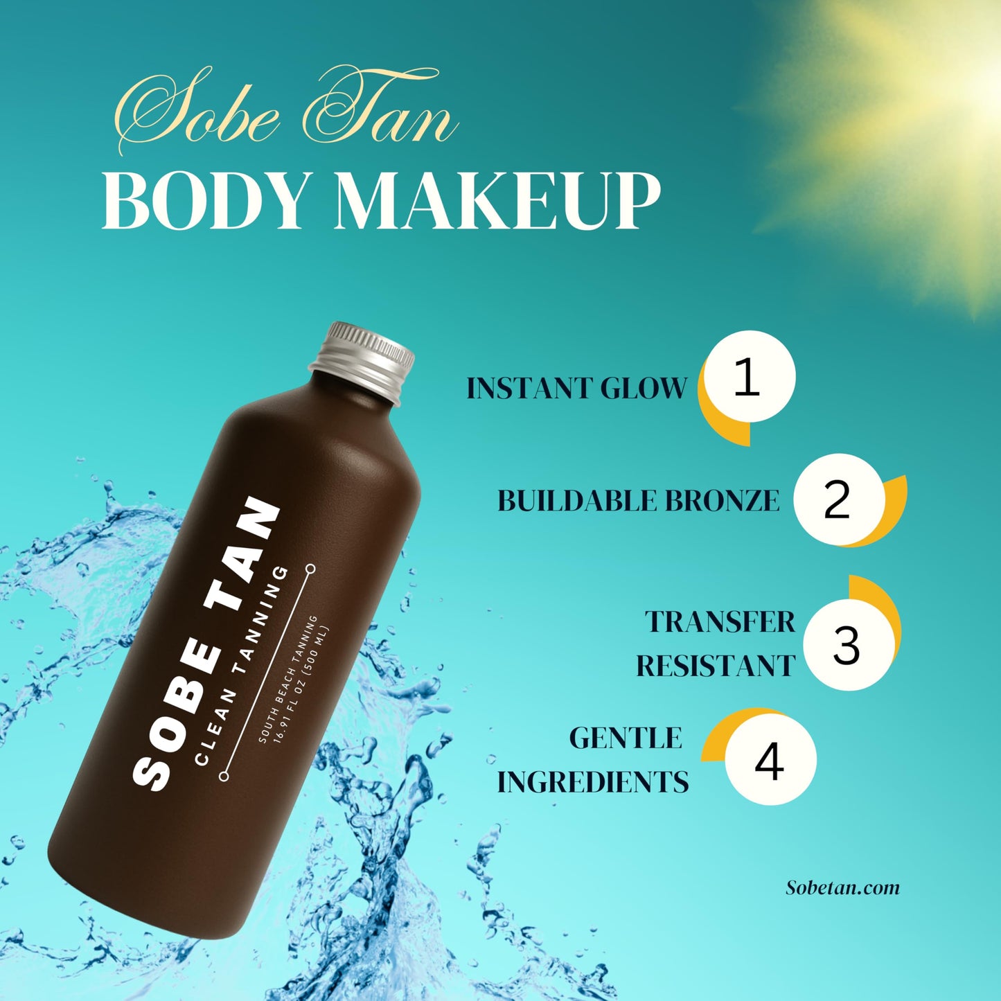 Professional Spray Tan Solution 14% DHA – Rapid Brown Base, 500ml Aluminum Bottle – Universal Tone for All Skin Types – For Professional Spray Tan Artists ONLY