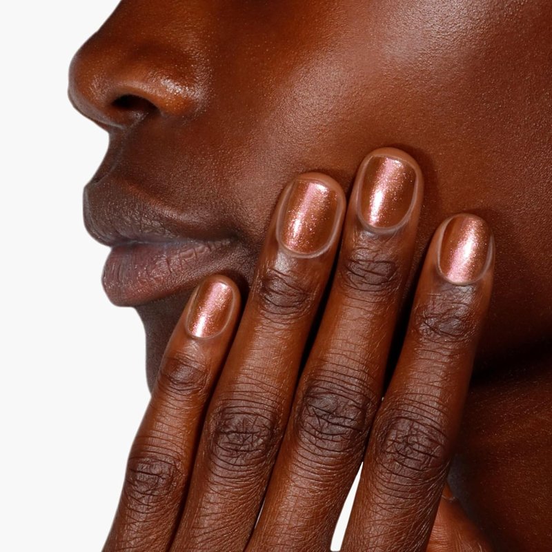 LONDONTOWN Shimmer Nail Highlighter - Iridescent Copper Rose Gold Nail Polish | Vegan & Cruelty-Free, 0.40 fl oz
