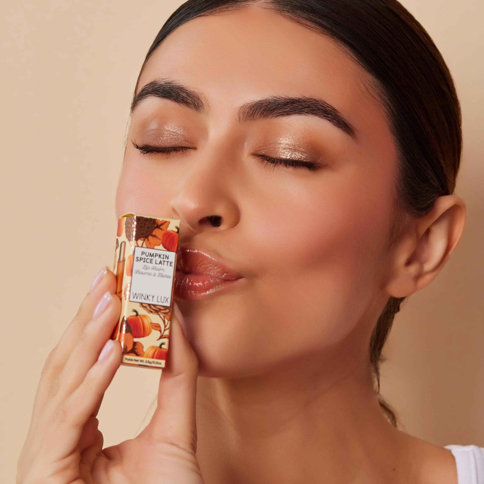 Winky Lux Pumpkin Spice Latte Tri-Color Tinted Lip Balm – Hydrating Balm, Sheer Pink Tint, Lip Care with Jojoba Oil & Vitamin E, Moisturizes & Softens Dry Lips, Buttery Soft with Pumpkin Spice Scent