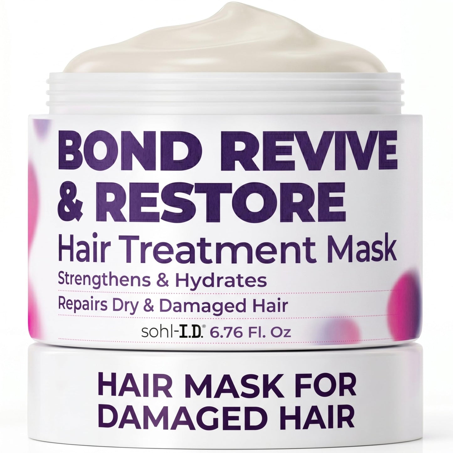 sohl-I.D. Hair Mask for Dry & Damaged Hair – Deep Conditioning Repair Treatment to Restore Smoothness & Shine – Moisturizing Hair Mask with Vitamins B3, B5, B7, C & E – Vegan & Cruelty-Free 6.76 fl oz