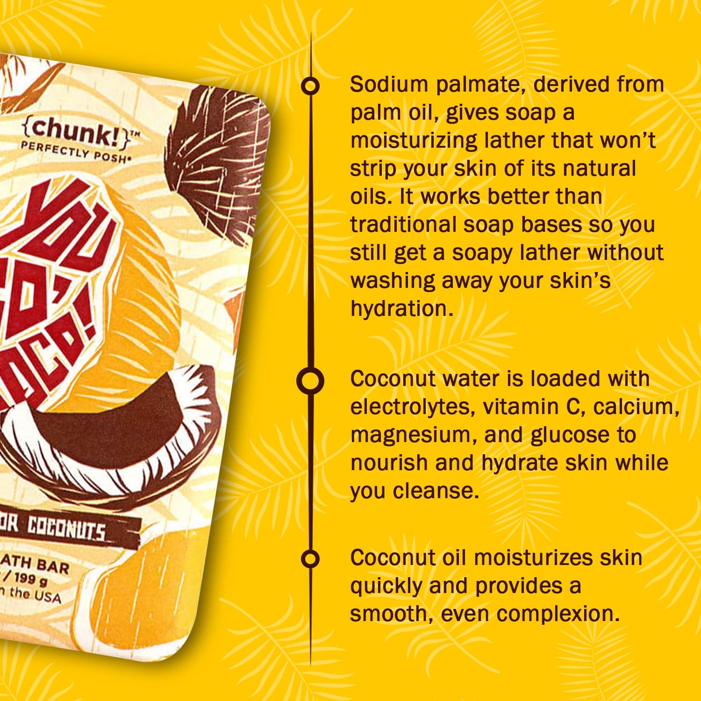 Perfectly Posh - You Go Coco Big Bath Bar - Nourishing Soap with Coconut & Tropical Fragrance - for Moisturizing Bath Time - 7oz