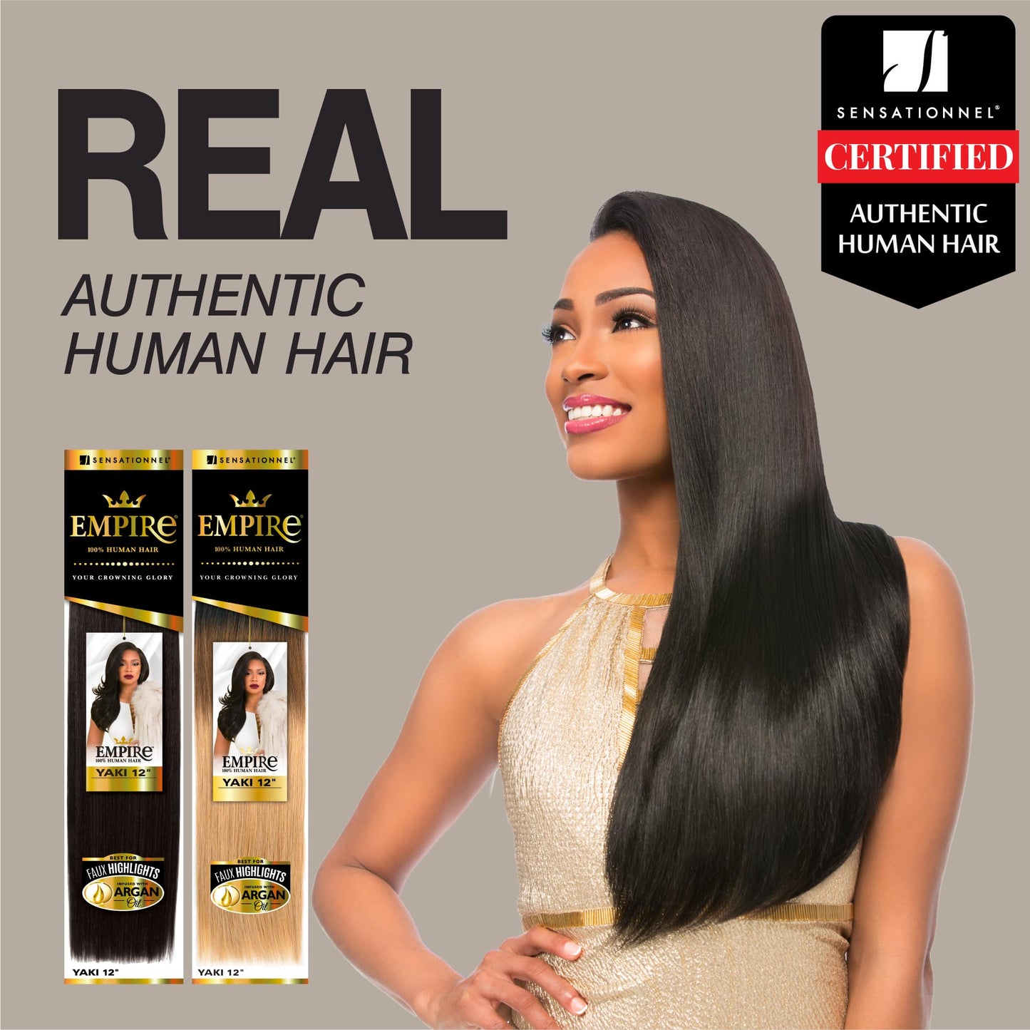 Sensationnel Empire yaki human hair - Tangle Free Weaving for Quick Weave and Sew in Styles for Faux Highlights and Fauxmiddlepart Leave Out - 1 Pack (14 inch, S1B/30)